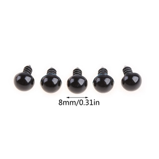 Bộ 20 mắt nhựa màu đen 8mm an toàn dành cho trang trí gấu Teddy / búp bê / đồ chơi động vật / len đan móc