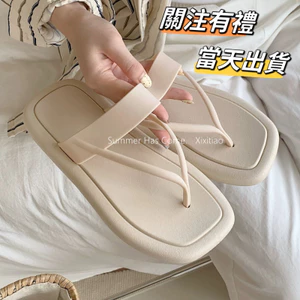 Phiên bản Hàn Quốc Dép xỏ ngón thời trang đơn giản Dép xỏ ngón Dép đi biển Dép chống trượt Dép phẳng Nhẹ thoải mái Flip @ -