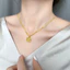 Dây chuyền titan không gỉ mạ vàng 18k thiết kế bản to mặt cỏ 4 lá thời trang sang trọng