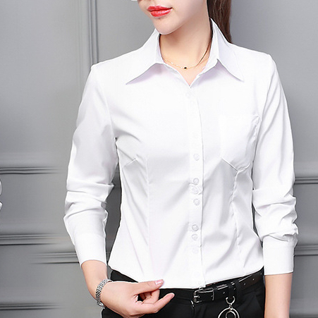 Áo Sơ Mi Dài Tay Thiết Kế Mới Màu Trắng Thanh Lịch Thời Trang Dành Cho Nữ