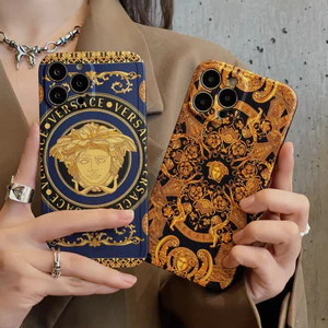 Ốp điện thoại Versace thời trang thích hợp cho iphone 14ProMax 14 14Pro 13ProMax 13 13pro 11ProMax 11 12Pro 12ProMax