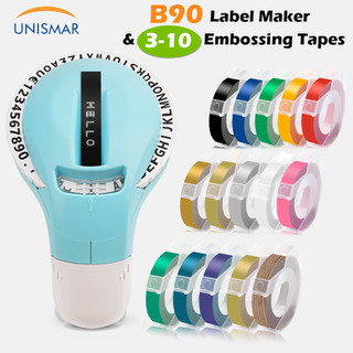 Bộ 3 / 5 Cuộn Băng Dập Nổi 3D B90 Kích Thước 9Mmx3M Chuyên Dụng Cho Máy In DYMO Xpress Motex E101