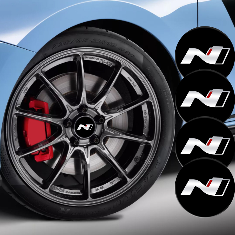 Schwarze 60 Mm Radnabenkappen Für Hyundai Logo Nabenkappen Set   UK
