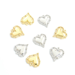Set 10 Mặt Vòng cổ Hình Trái Tim Bằng Hợp Kim Handmade Dành Cho Cặp Đôi