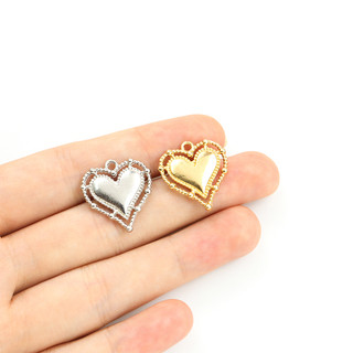 Set 10 Mặt Vòng cổ Hình Trái Tim Bằng Hợp Kim Handmade Dành Cho Cặp Đôi