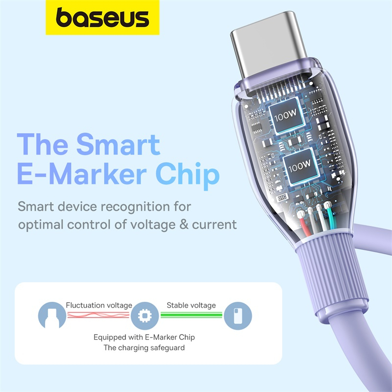 Ảnh Dây Cáp Sạc Nhanh Baseus USB C Sang Type C PD 100W Cho Laptop iPp15 Samsung S23 Xiaomi 4