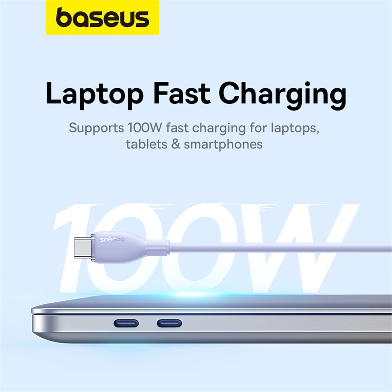 Ảnh Dây Cáp Sạc Nhanh Baseus USB C Sang Type C PD 100W Cho Laptop iPp15 Samsung S23 Xiaomi 3