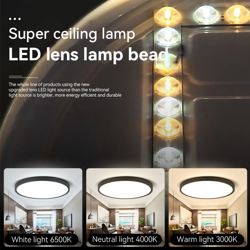 Đèn Led Tròn Gắn Trần 3 Màu Đèn âm trần 220V 50 / 70W Phong Cách Hiện Đại Đèn Panel Chiếu Sáng Phòng Ngủ Phòng Khách