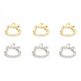 Set 20 Mặt Vòng cổ Hình Mèo Bằng Hợp Kim Đính Đá Pha Lê DIY