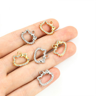 Set 20 Mặt Vòng cổ Hình Mèo Bằng Hợp Kim Đính Đá Pha Lê DIY