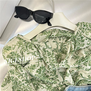 Áo Sơ Mi Voan Tay Dài In Hoa Phong Cách Hàn Quốc baju baju wanita Lenan panjang