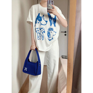 Áo Thun Cotton Tay Ngắn Cổ Tròn Thời Trang Mùa Hè Phong Cách Hàn Quốc Cho Nữ