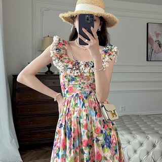 Đầm Dài Không Tay Nhiều Màu Sắc Họa Tiết Hoa Nhỏ Thời Trang Mùa Hè Hàng Mới Dành Cho Bạn Nữ