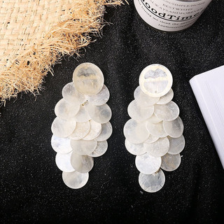 Bông Tai Dạng Kẹp Tua Rua Hình Vỏ Sò Phong Cách Retro Cao Cấp Dễ Phối Đồ
