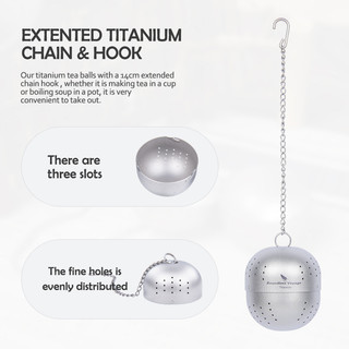 Dụng Cụ Lọc Trà Bằng Titan Kèm Dây Xích Mở Rộng Tiện Dụng Cho Nhà Bếp
