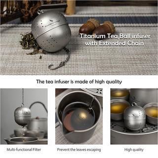 Dụng Cụ Lọc Trà Bằng Titan Kèm Dây Xích Mở Rộng Tiện Dụng Cho Nhà Bếp