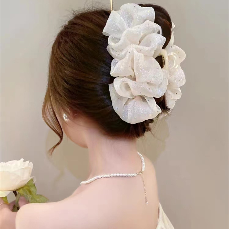 Kẹp Tóc Càng Cua Bản To Đính Nơ Đá Lấp Lánh Phong Cách Hàn Quốc Cho Nữ