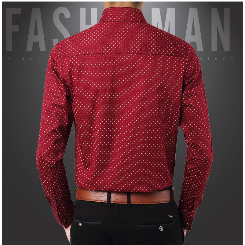Áo Sơ Mi Nam Dài Tay Dáng Ôm Vải Cotton Plus Size