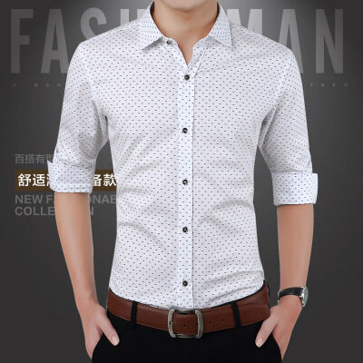 Áo Sơ Mi Nam Dài Tay Dáng Ôm Vải Cotton Plus Size