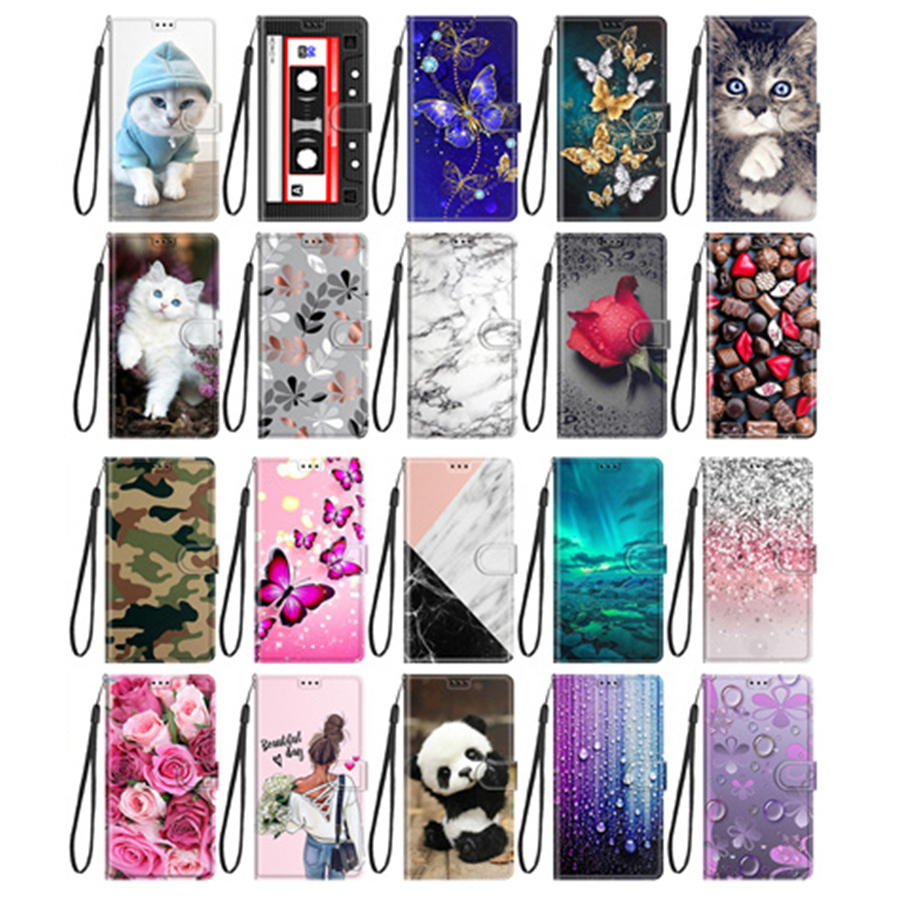 Ốp Điện Thoại Dễ Thương Cho Samsung Galaxy S23 S22 S21 + Plus Ultra S21fe Bao Da Sách Gấp Lật Có Chân Đế Khe Cắm Thẻ Tín Dụng