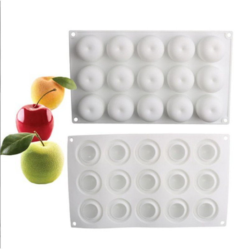 Khuôn silicone 15 Ngăn Làm Bánh Hình Quả Táo
