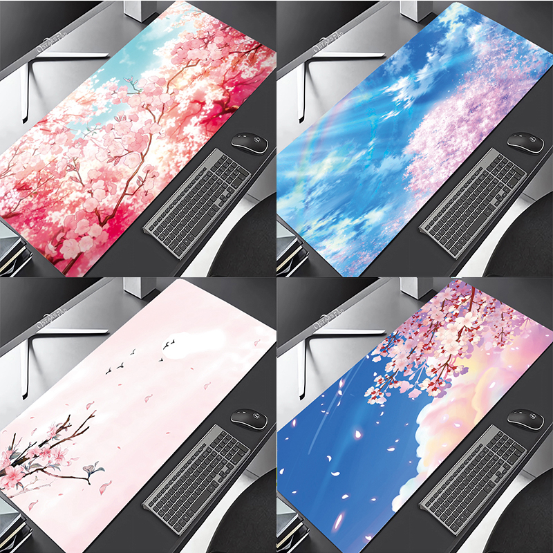 Miếng Lót Chuột Chơi Game Sakura Hoa Lớn XXL Mùa Xuân In Hình Anime Hoa Anh Đào Chuột Thảm Với Thảm Cao Su Tự Nhiên Khóa Cạnh Cho Game Thủ Để Bàn Pad