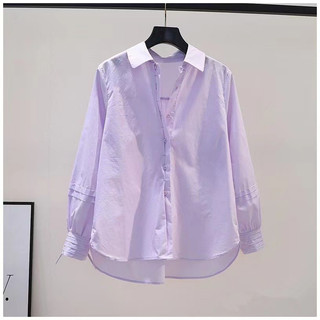 Áo Sơ Mi cotton Tay Dài Dáng Rộng Phong Cách Hàn Quốc Cho Nữ
