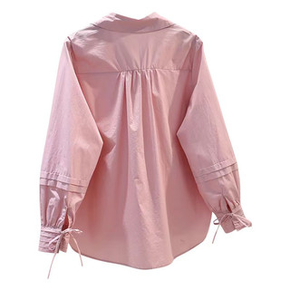 Áo Sơ Mi cotton Tay Dài Dáng Rộng Phong Cách Hàn Quốc Cho Nữ