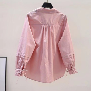 Áo Sơ Mi cotton Tay Dài Dáng Rộng Phong Cách Hàn Quốc Cho Nữ