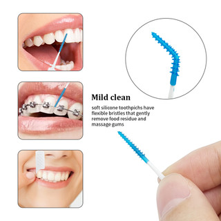 200 cái / hộp bàn chải kẽ răng tăm nha khoa đầu dùng chỉ nha khoa giữa bàn chải kẽ răng dụng cụ làm sạch răng