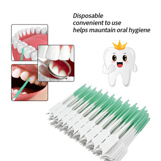 40 cái / hộp bàn chải kẽ răng tăm nha khoa đầu dùng chỉ nha khoa giữa bàn chải kẽ răng dụng cụ làm sạch răng