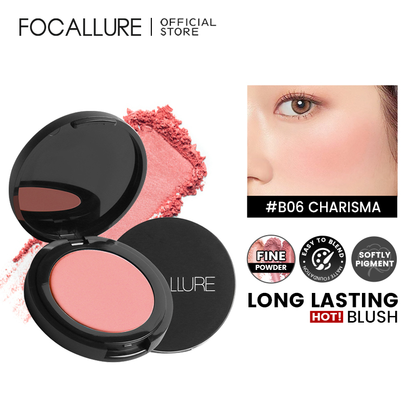 Ảnh Phấn má hồng FOCALLURE 11 màu sắc tùy chọn trang điểm tự nhiên thời trang 2.8g 1