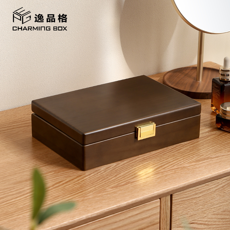 Hộp Đựng Trang Sức Bằng Gỗ Trơn Sắp Xếp Gọn Gàng Cho Nữ