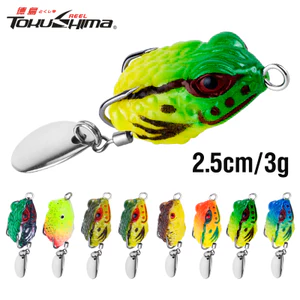 Mồi Câu Cá Giả Hình Ếch Nhảy Ếch Mini 2.5cm / 3g Mềm 8 Màu Có Móc Kép