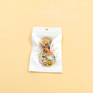 Set 10 Mặt Vòng cổ Hợp Kim Tráng Men Màu Đen Hình Phù Thủy / Dơi / Bí Ngô / Mèo Làm Đồ Trang Sức Lễ Hội Halloween DIY
