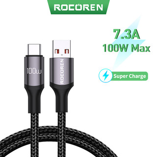 Cáp sạc nhanh Rocoren USB Type C 100W cho Xiaomi Poco F4 F3 Realme Huawei 7A