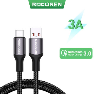 Dây cáp sạc nhanh USB loại C 3A Rocoren thích hợp cho Xiaomi Poco F4 F3 Realme Samsung Huawei