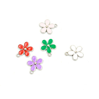 Set 10 Mặt Vòng cổ Hợp Kim Tráng Men Hình Hoa Trà Phong Cách Hàn Quốc Dễ Thương
