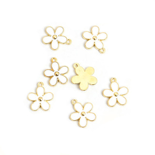 Set 10 Mặt Vòng cổ Hợp Kim Tráng Men Hình Hoa Trà Phong Cách Hàn Quốc Dễ Thương