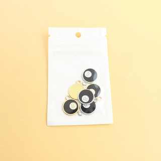 Set 10 Mặt Vòng cổ Hình Số 8 Tráng Men Màu Đen Đơn Giản Dùng Làm Trang Sức DIY