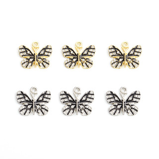 Set 10 Mặt Vòng cổ Hình Bướm Tráng Men Đính Đá Thời Trang Cho Nam Nữ