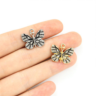 Set 10 Mặt Vòng cổ Hình Bướm Tráng Men Đính Đá Thời Trang Cho Nam Nữ
