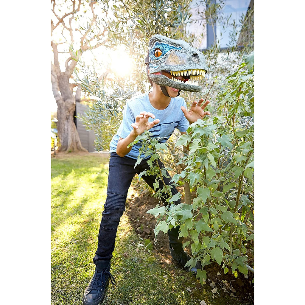Jurassic World Velociraptor Blue Chomp 'n Roar Electronic Mask FMB74 Mặt Nạ Điện Tử jurassic world Veciraptor blue chomp 'n roar fmb74