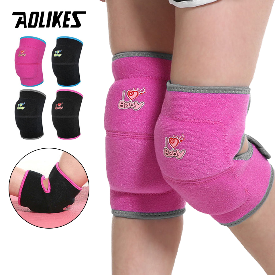 AOLIKES 1 Cặp Đệm Bảo Vệ Đầu Gối Dày Dặn Thoáng Khí Chống Va Chạm Cho Bé