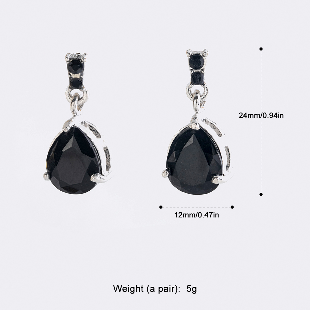 Ảnh PINKDUDU Bông Tai Đính Đá Hình Giọt Nước 8 Màu Ngọt Ngào Dễ Phối Đồ Thời Trang PD1089 2