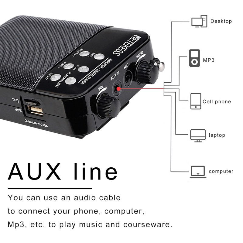 Ảnh Hệ Thống Khuếch Đại Âm Thanh Không Dây Mini Retekess TR619 PA TT123 TR503 2.4G Kèm Mic Dùng Cho Giảng Dạy 3