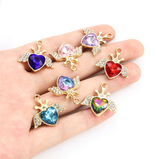 Set 10 Mặt Vòng cổ Hình Vương Miện / Trái Tim Đính Đá Pha Lê Phong Cách Baroque