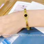 Vòng tay nữ làm bằng titan không gỉ mạ vàng 18k thiết kế mặt khắc số la mã thời trang sang trọng