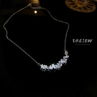 DREJEW Vòng cổ Đính Đá Zircon Hình Giọt Nước Đơn Giản Thời Trang Phong Cách Hàn Quốc