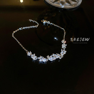DREJEW Vòng cổ Đính Đá Zircon Hình Giọt Nước Đơn Giản Thời Trang Phong Cách Hàn Quốc